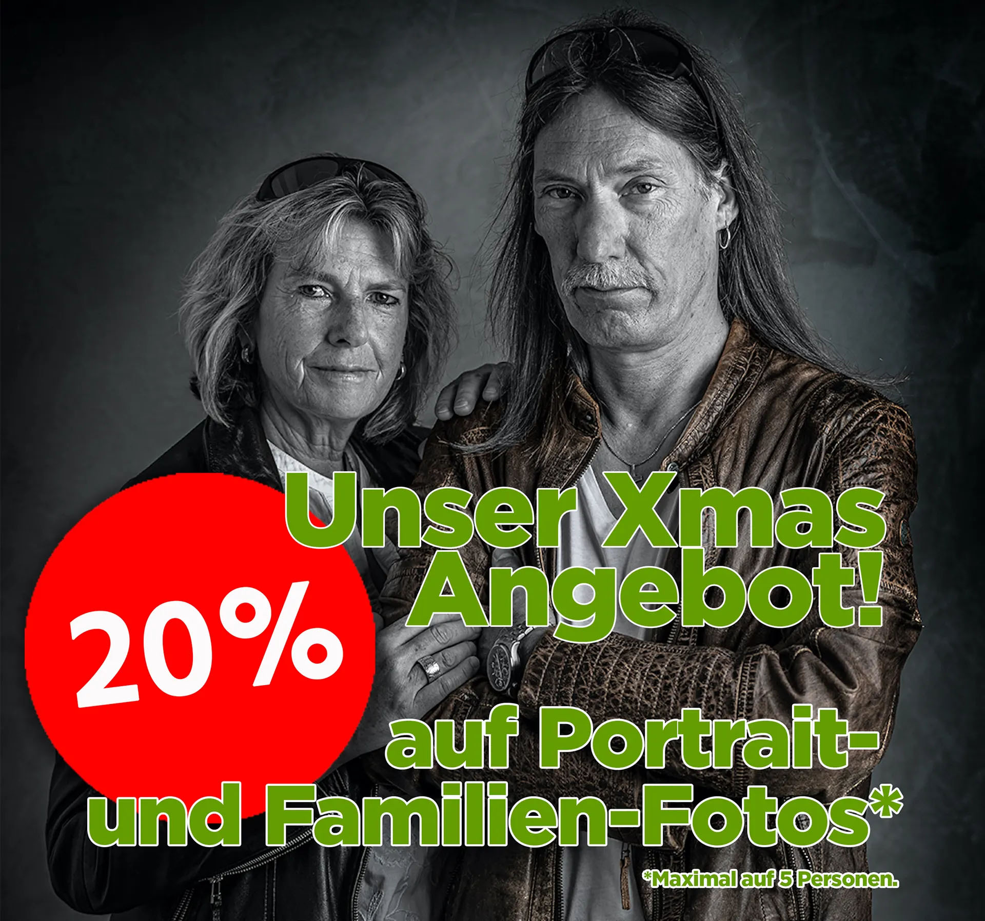 20% Xmas-Angebot auf Portrait- und Familien-Fotos